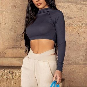 PrettyLittleThing Long Sleeve Ribbed Top